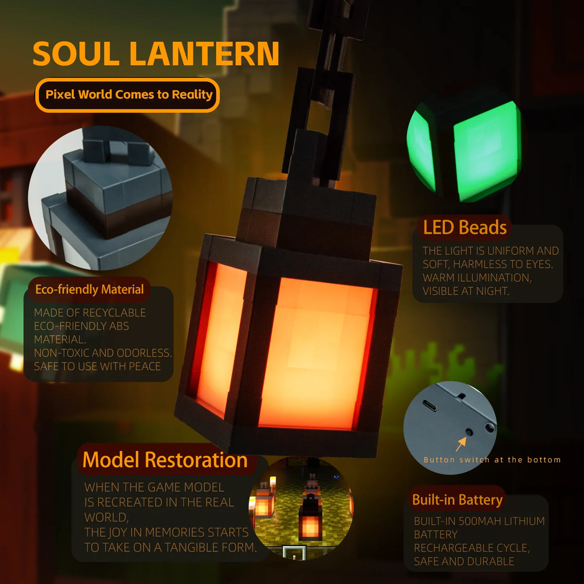 TheMotherGoose™ Minecraft 16 Colored Soul Lantern